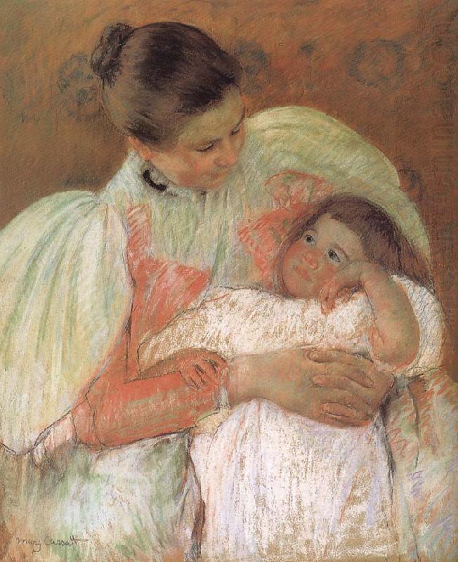 Betweenmaid with kid, Mary Cassatt